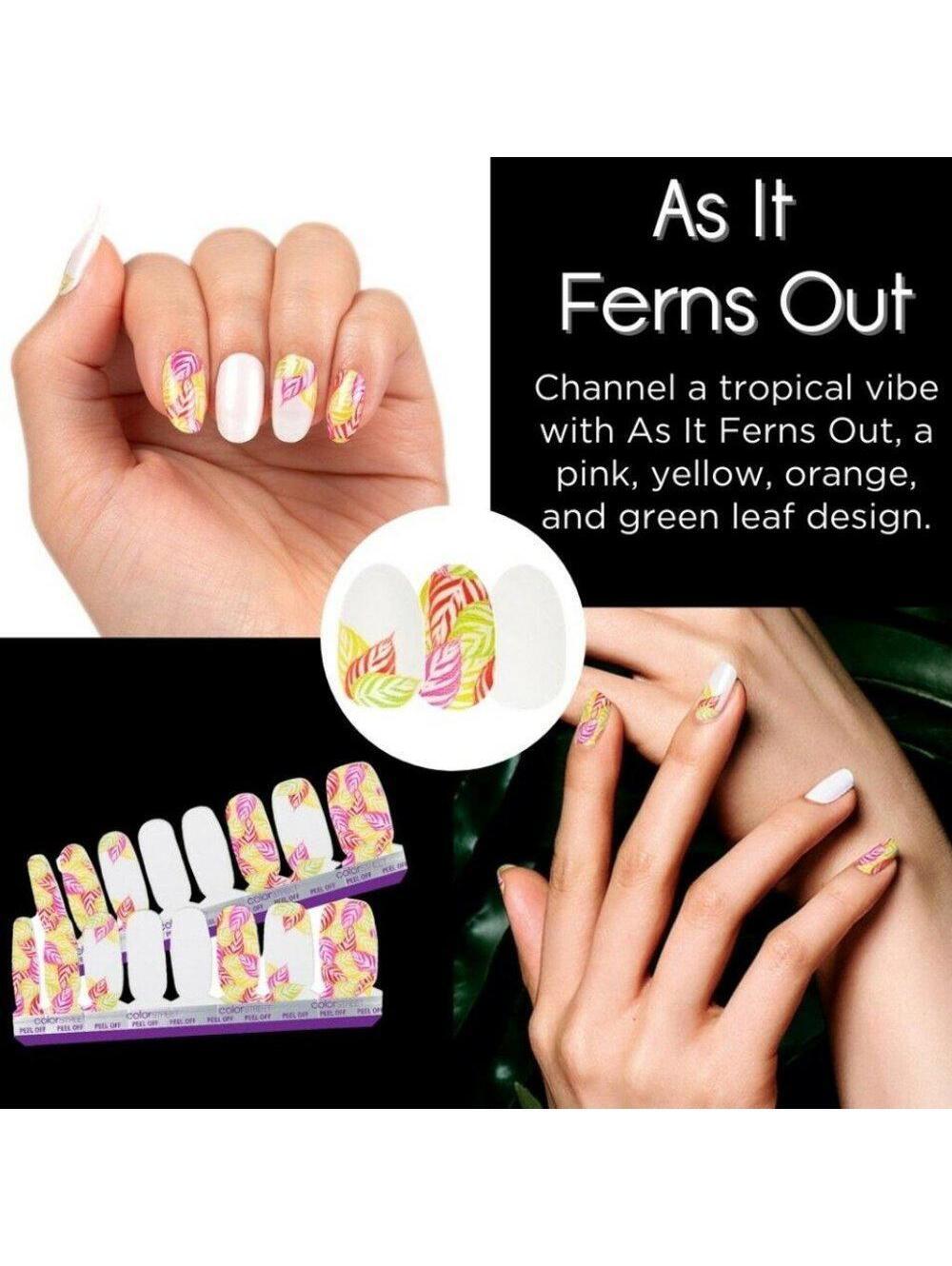 Color Street AS IT FERNS OUT summer palm leaf nail strips